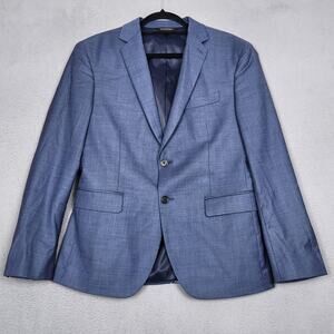 Banana Republic Blazer Jacket Mens 40S Blue Extra Slim Fit Wool Marzotto Tessuto